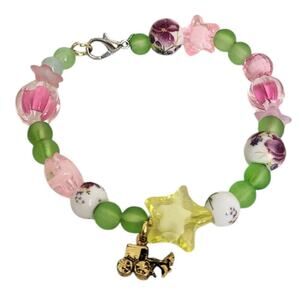 Floral Peony Ceramic Beads Acrylic Bead Candy Star Shapes Kawaii Bracelet